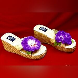 Yellow Box Wedge Quicker Open Toe Sandals 7.5